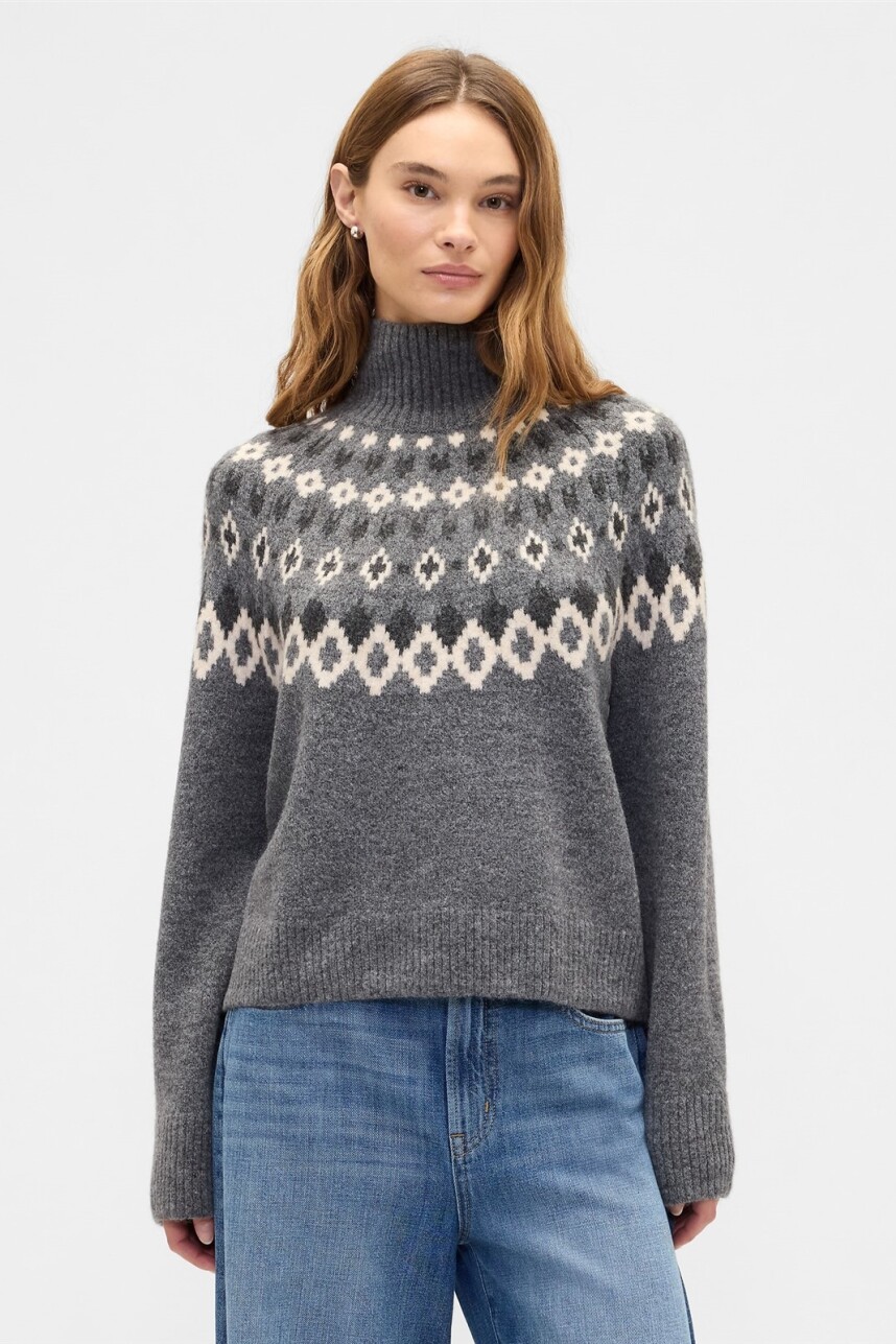 Buzo Polera Fairisle Mujer B25 Grey Heather