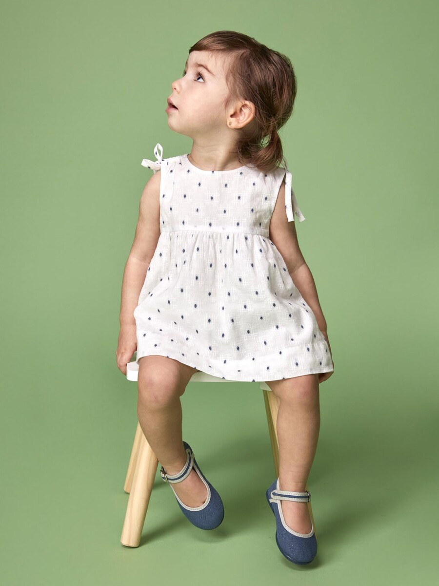 Vestido Dobby Lazada Hombro Blanco