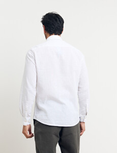 011954 CAMISA HARRINGTON LABEL LINO Blanco