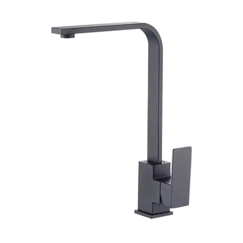 Monocomando alta para mesada de cocina diseño minimalista NEGRO MATE