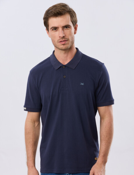 REMERA POLO LISA JERSEY Azul Oscuro