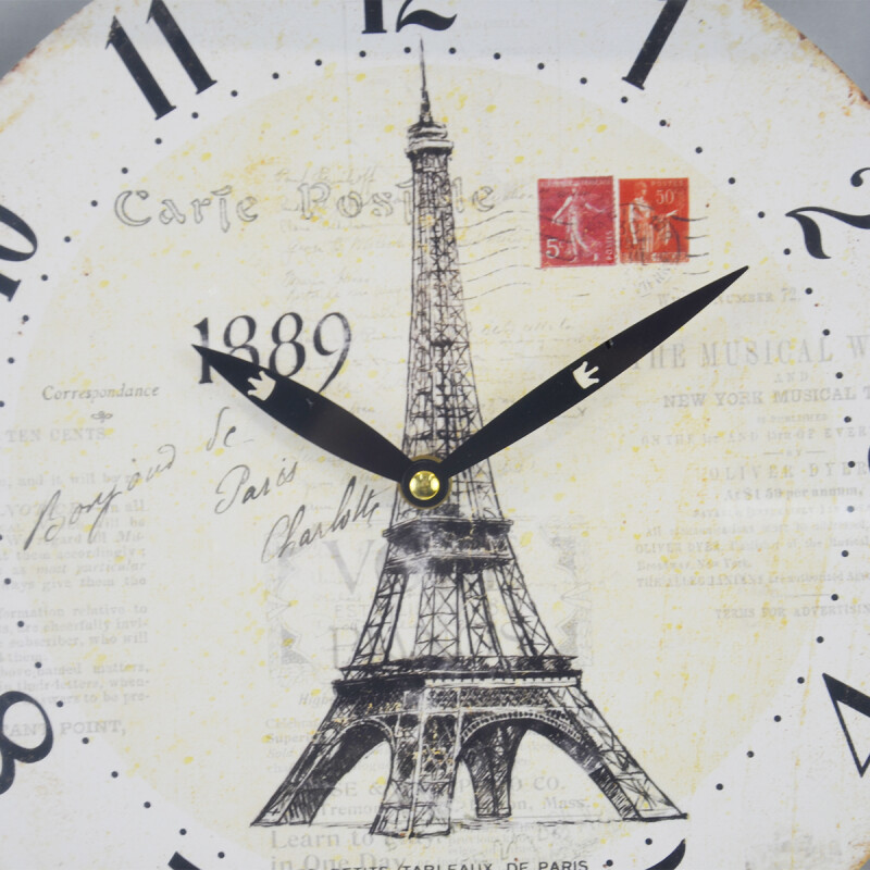 Reloj de pared mdf D28,8x3,5 cm EIFFEL