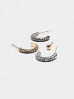 Set De Aros Con Circonitas gris