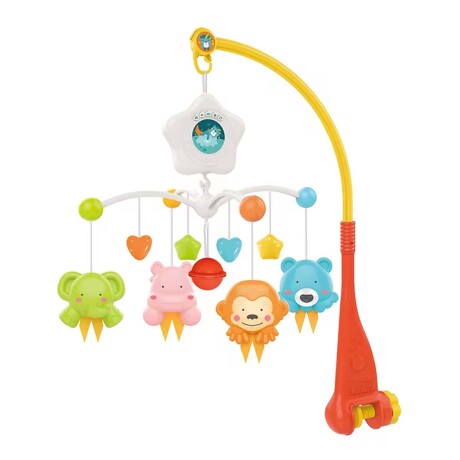 Móvil Musical y Proyector Cunas Diseño Animales Bebé Huanger Naranja