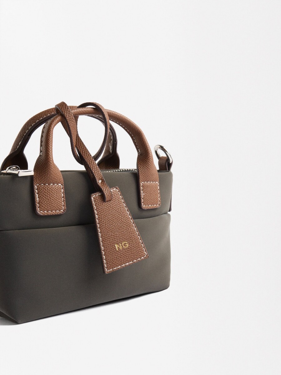 Bolso Tote Con Textura Suave Xs negro