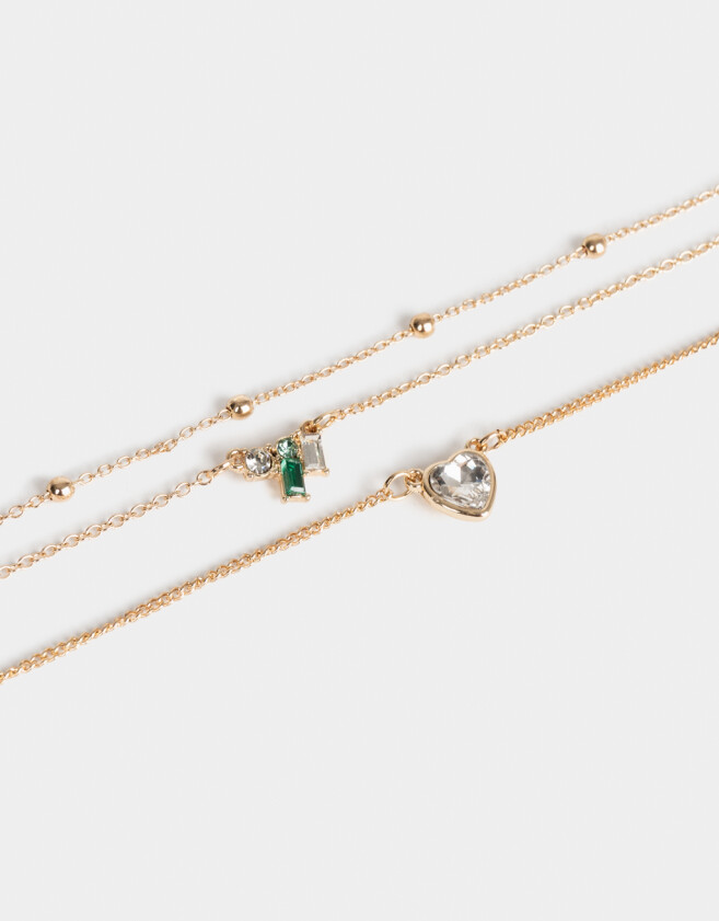 Collares Cortos Con strass Cortos Con Strass - Dorado