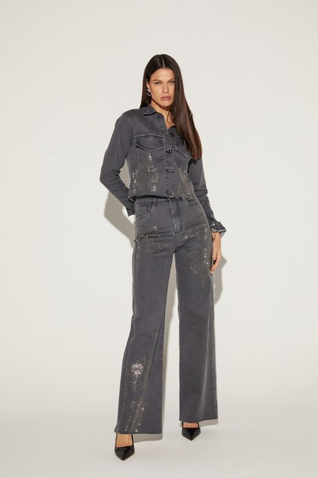Jean Wideleg rosas Gris