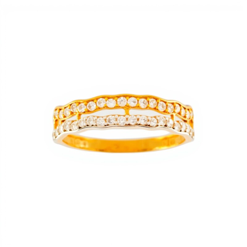 Anillo fino-Oro bajo-Piedra Zirconia-AN8032 conpiedra