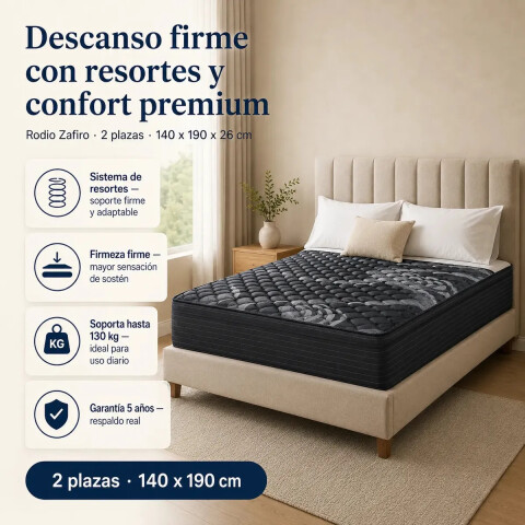 Colchón Rodio Zafiro 2 Plazas Mixto con Pillow Colchón Rodio Zafiro 2 Plazas Mixto con Pillow