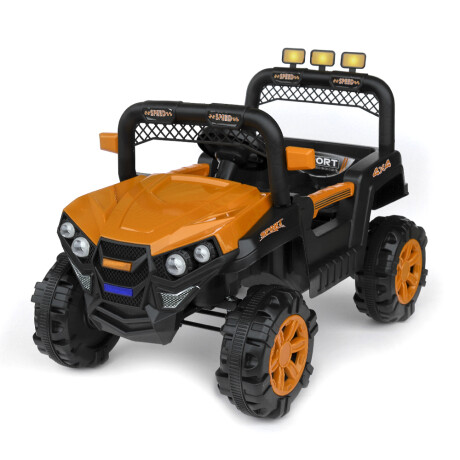 Jeep 4x4 Niños Auto Motor Batería Control Luces USB y Música Naranja