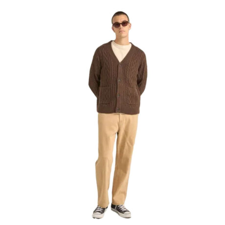 Buzo Rhythm Mohair Cable Cardigan Marrón