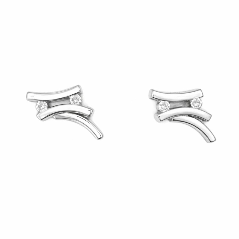 Caravanas Lineas Asimetricas- Plata 925 - CA4332 sinpiedra