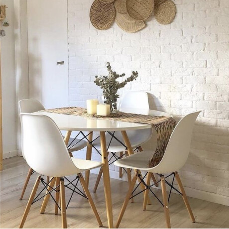 MESA DE COMEDOR EAMES REDONDA METAL 80 CM Mesa Eames Blanca Redonda 80cm
