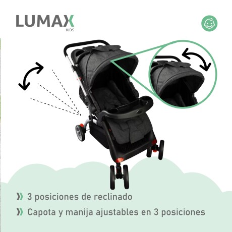 Coche de bebé Premium Lumax con asiento para auto Negro