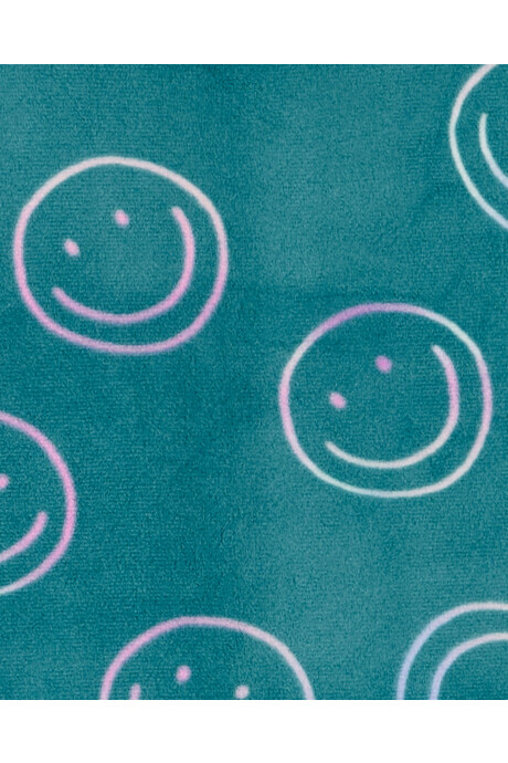 Pijama dos piezas de micropolar, pantalón y remera, diseño sonrisas Sin color