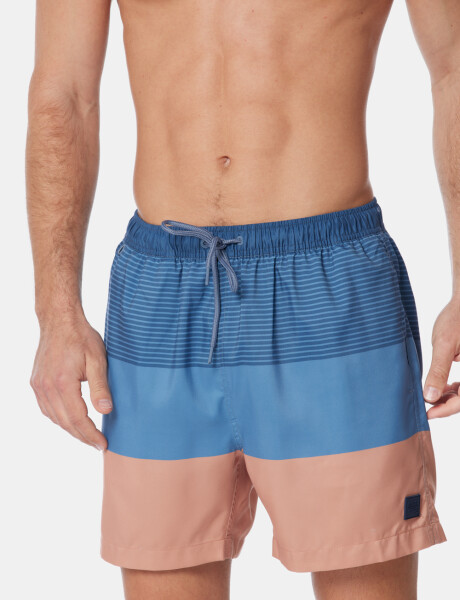 SHORT DE BAÑO RAYADO Azul