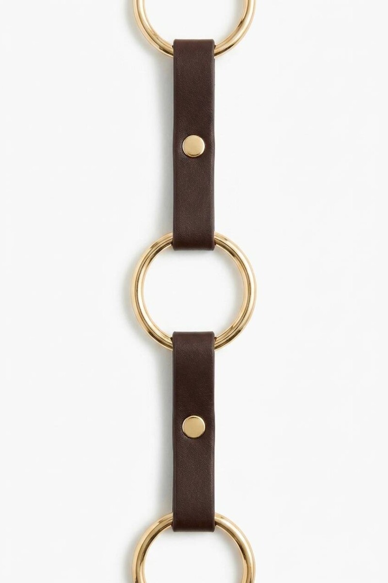 Cinturón aros metálicos chocolate