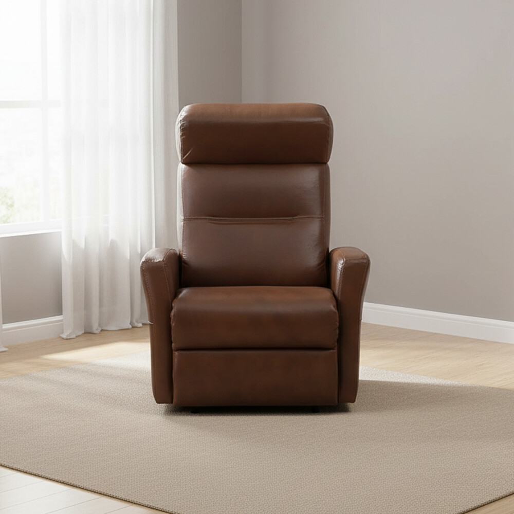 RECLINABLE CUERO MARRON AOI