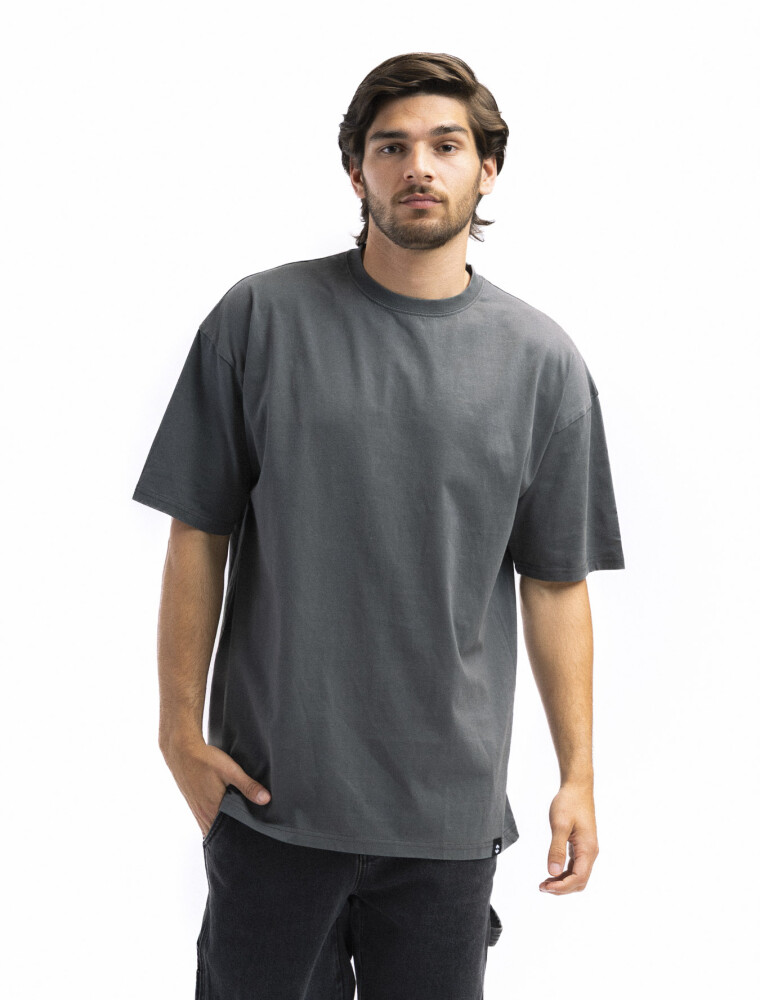 Remera Algodón Oversized Scandinavian Gris Oscuro