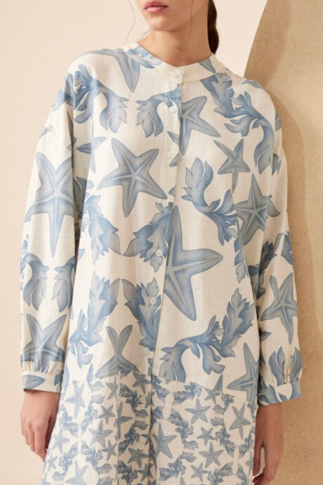 VESTIDO CAMISERO CRETA CELESTE