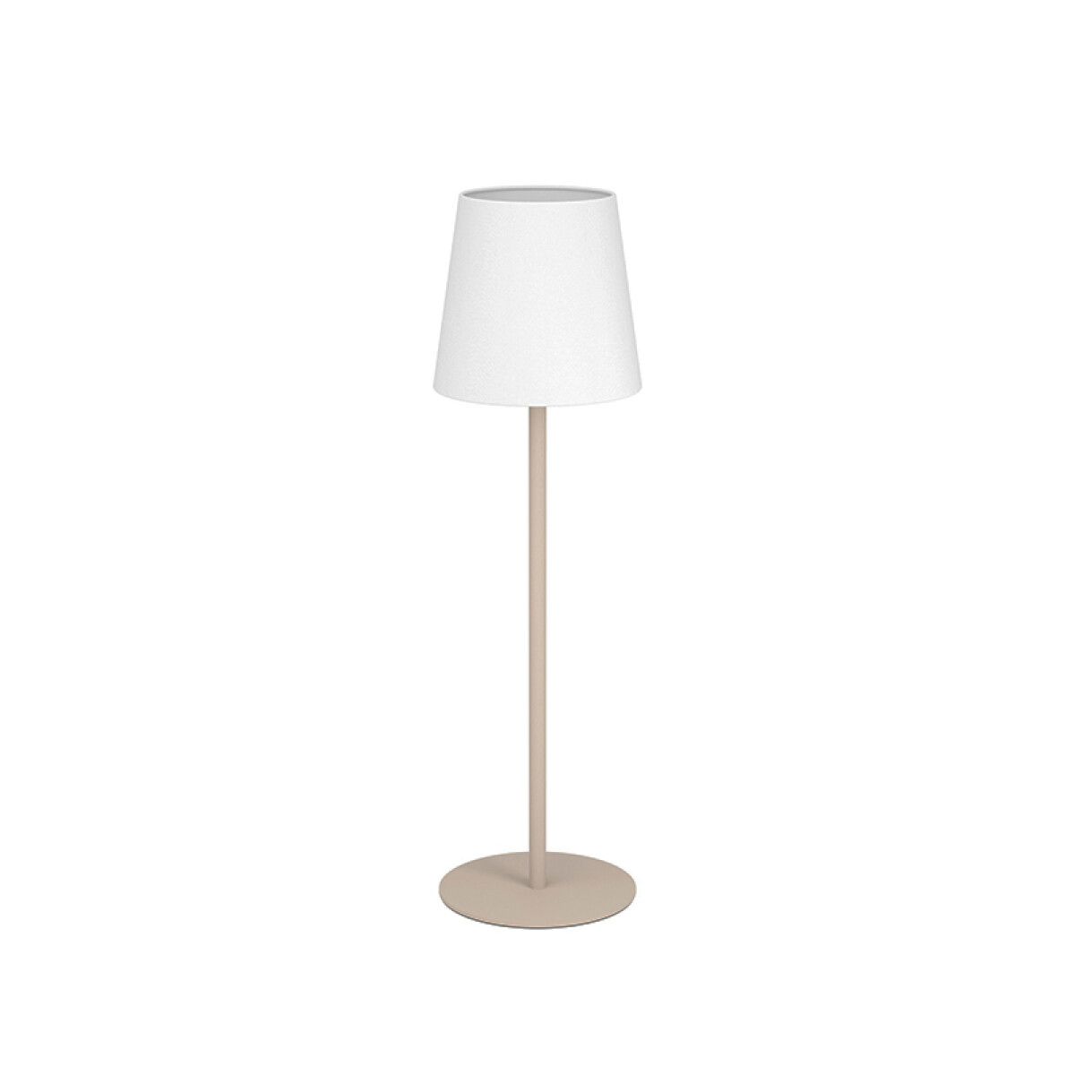 Lámpara de mesa E14 acero beige y pant tela blanca - EG6022 