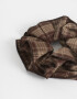 Skunzies Cuadros y Rayas Scrunchie - Marron Medio