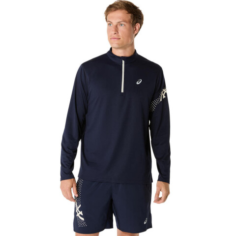 Casaca Running Icon Ls 1/2 Zip Hombre Midnight