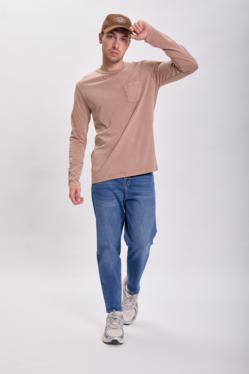 Pantalón jean slim taper Azul Medio