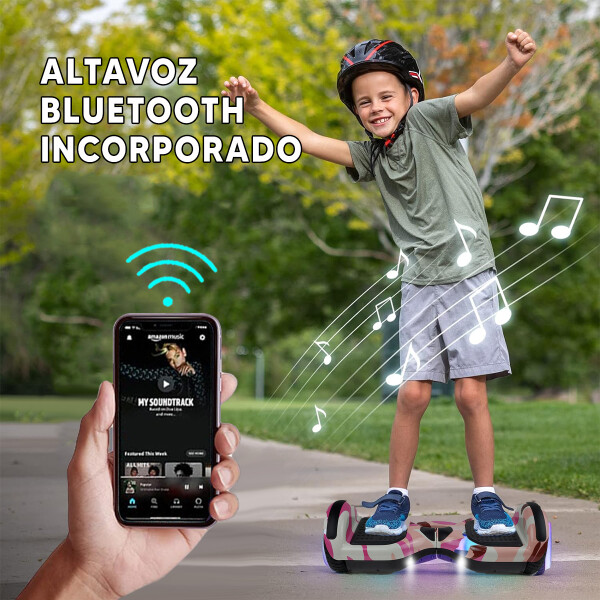 Skate Patineta Eléctrica 6.5" Con Música + Luces Led ROSA