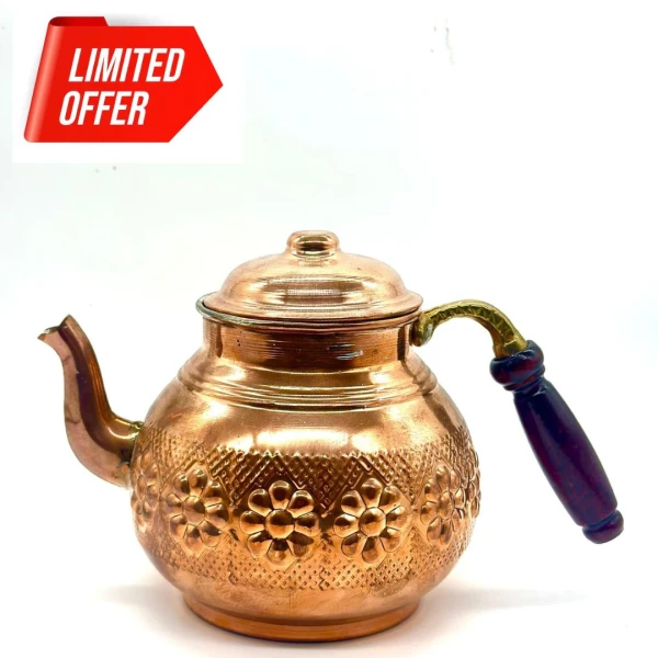Tetera cobre con flores T2 Tetera cobre con flores T2