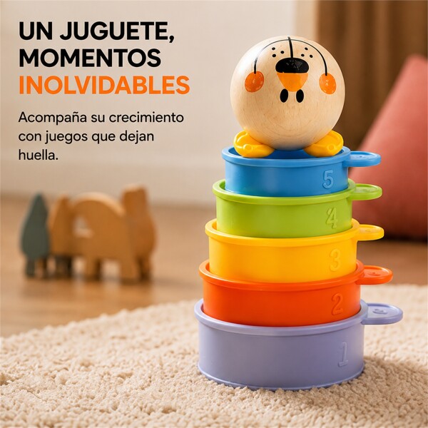 Juego Didáctico Top Bright de Vasos Apilables 6 Piezas NARANJA