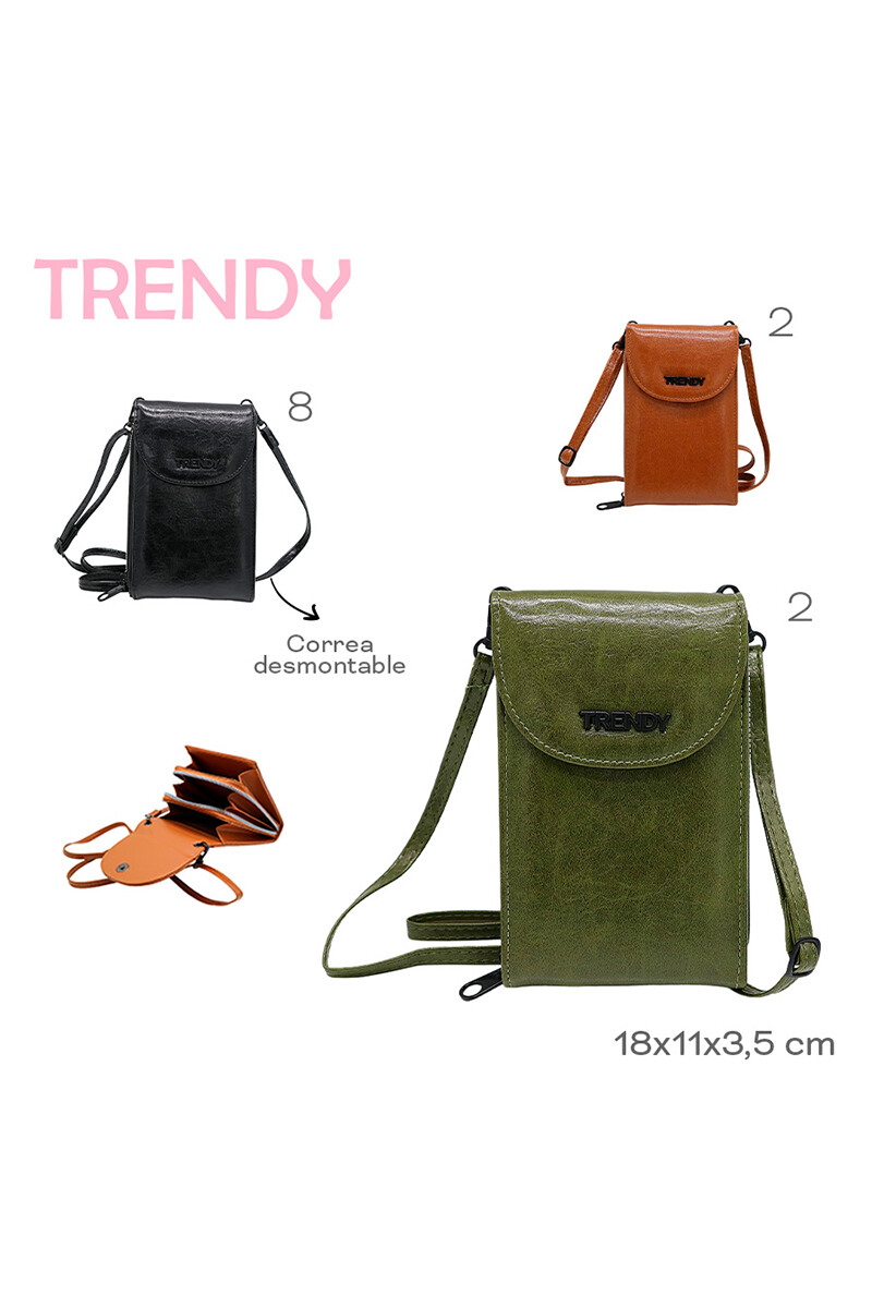 Billetera con correa desmontable Verde