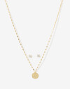 Bijouterie Set Exclusive Edition Set Aros Pasantes Y Cadena Plata 925 - Dorado