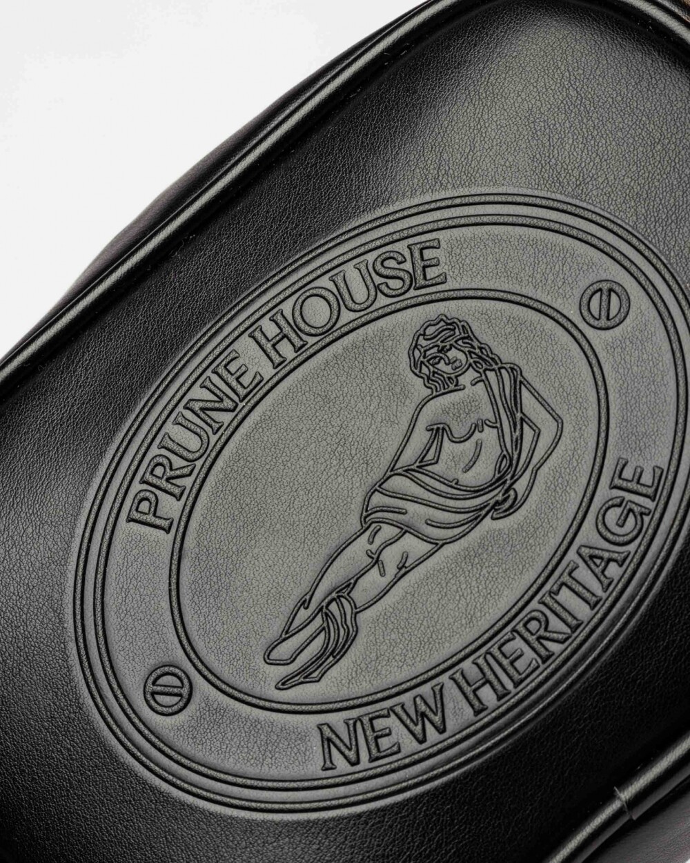 Mini bag Club House en efecto cuero liso Negro