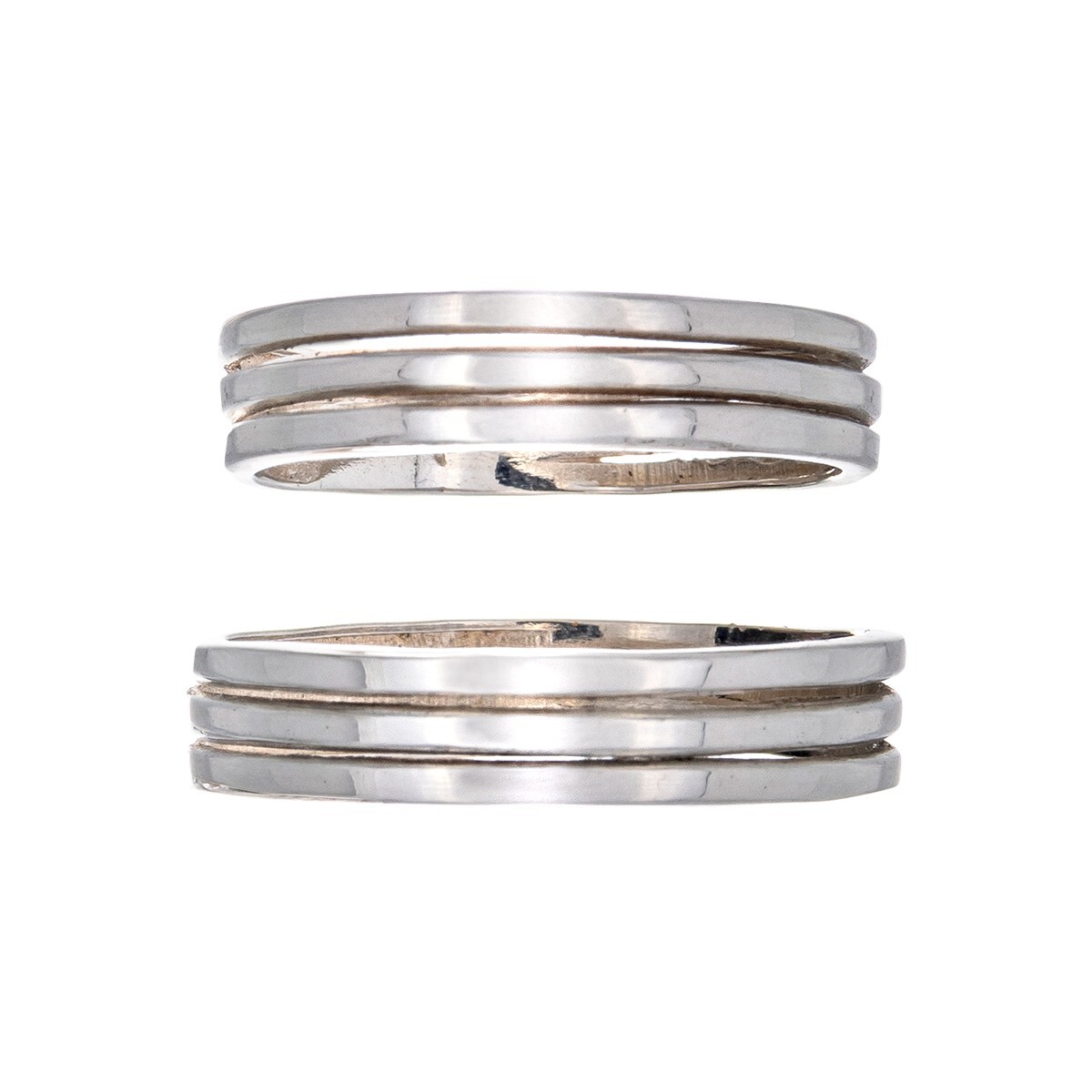 Par de alianzas de plata 925. 
