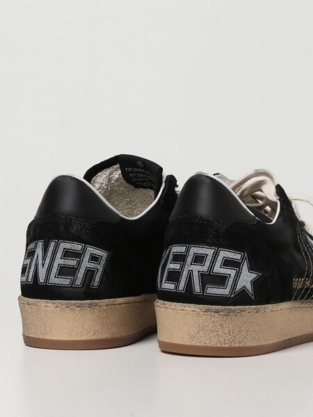 Golden Goose-Championes acordonados de gamuza, Ballstar Negro