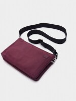 Bolso Bandolera Doble De Nylon burdeos