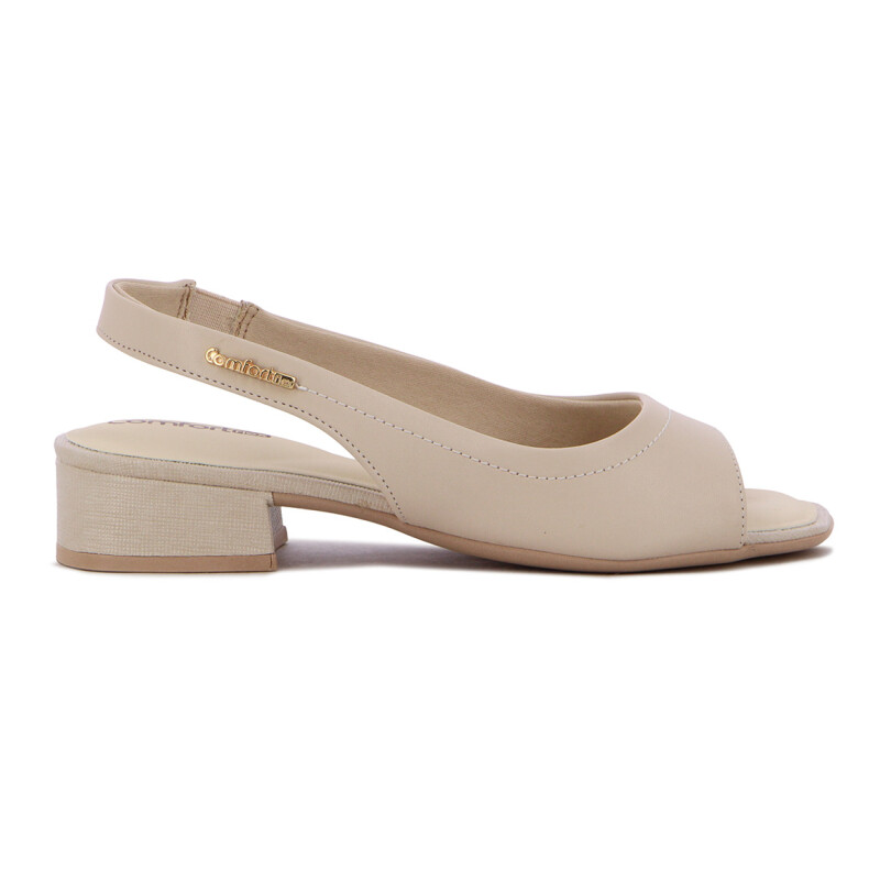 Sandalia Comfortflex Taco 4cm Crema