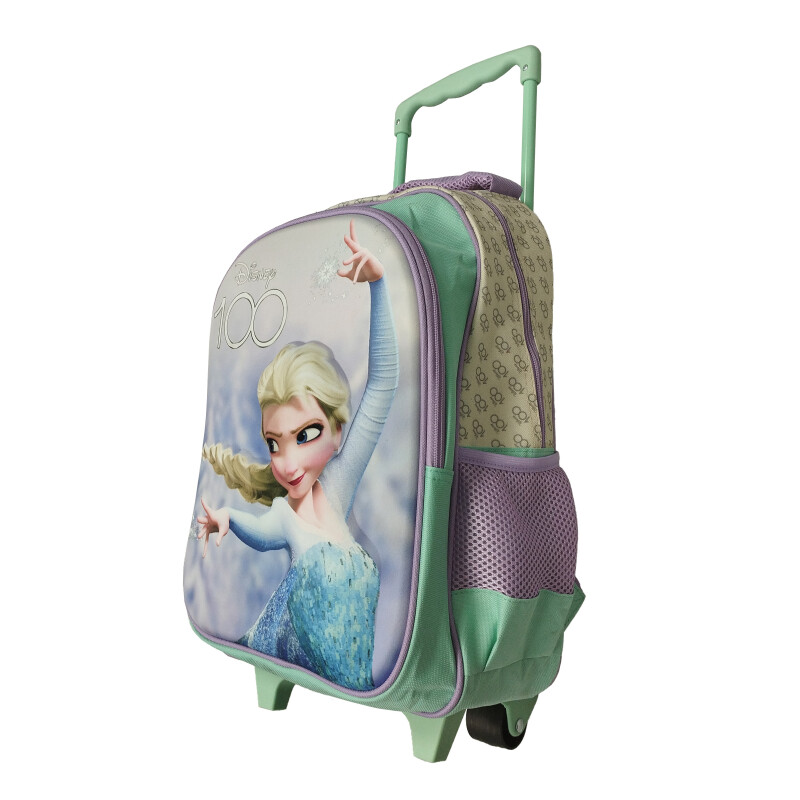 Mochila Infantil Disney Frozen con rueditas Celeste - Verde Agua - Lila