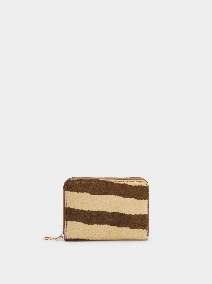 Cartera De Piel Con Pelo - multicolor 