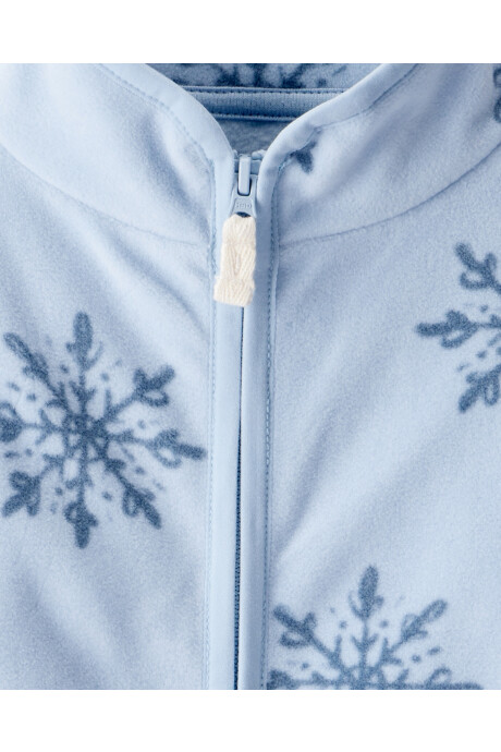 Campera de micropolar, diseño copos de nieve Sin color