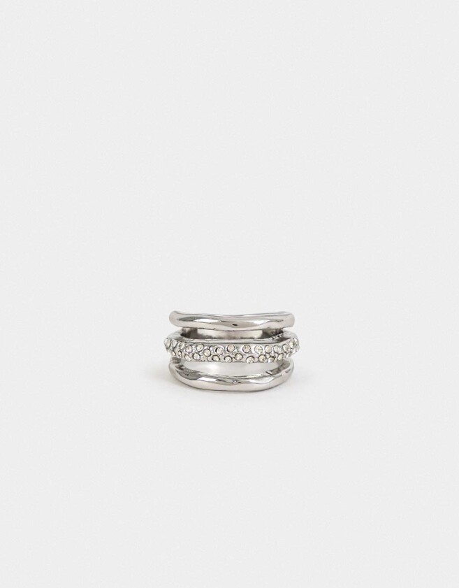 Anillos Medianos y Grandes Metal diferenciado Anillo De Metal - Plateado