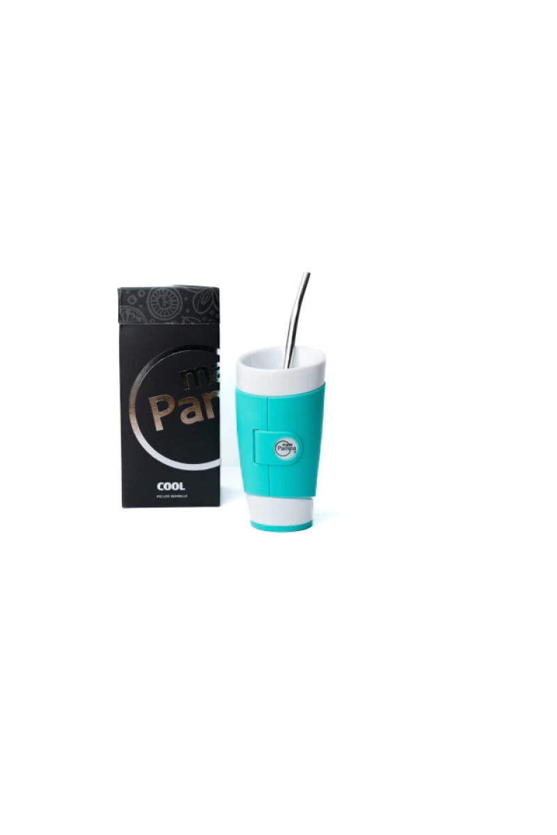 MATE PAMPA GUAMPA CON BOMBILLA TURQUESA