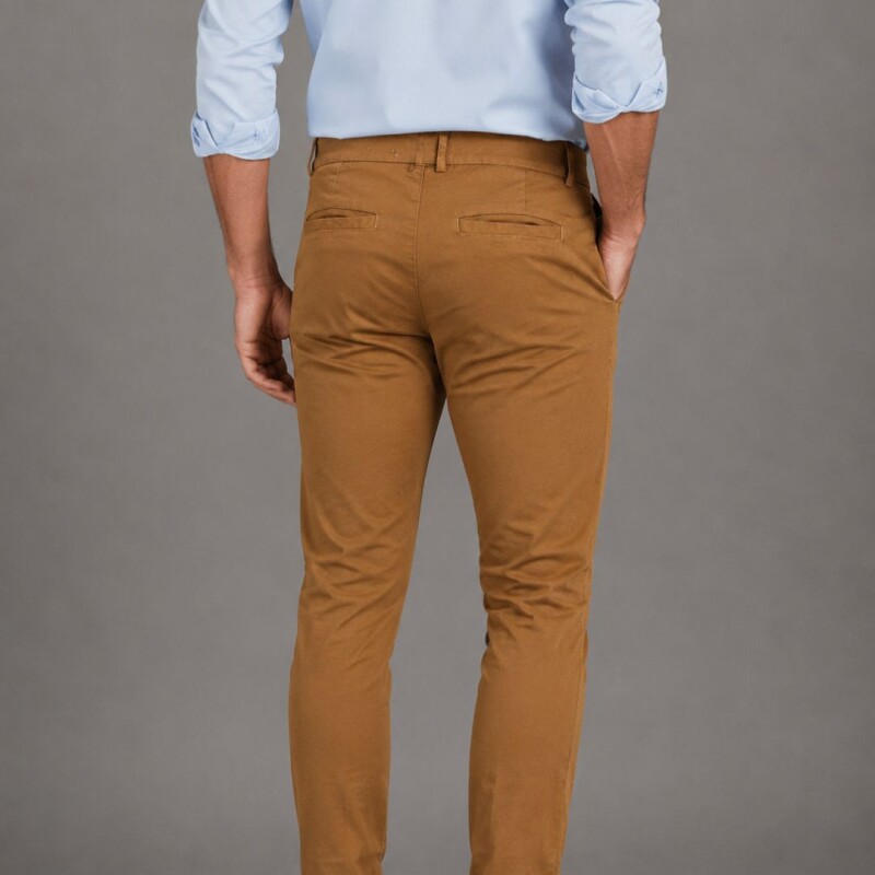 Pantalón de gabardina Camel
