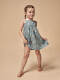 Vestido Talle Alto Con Estampado De Flor Azul Pato