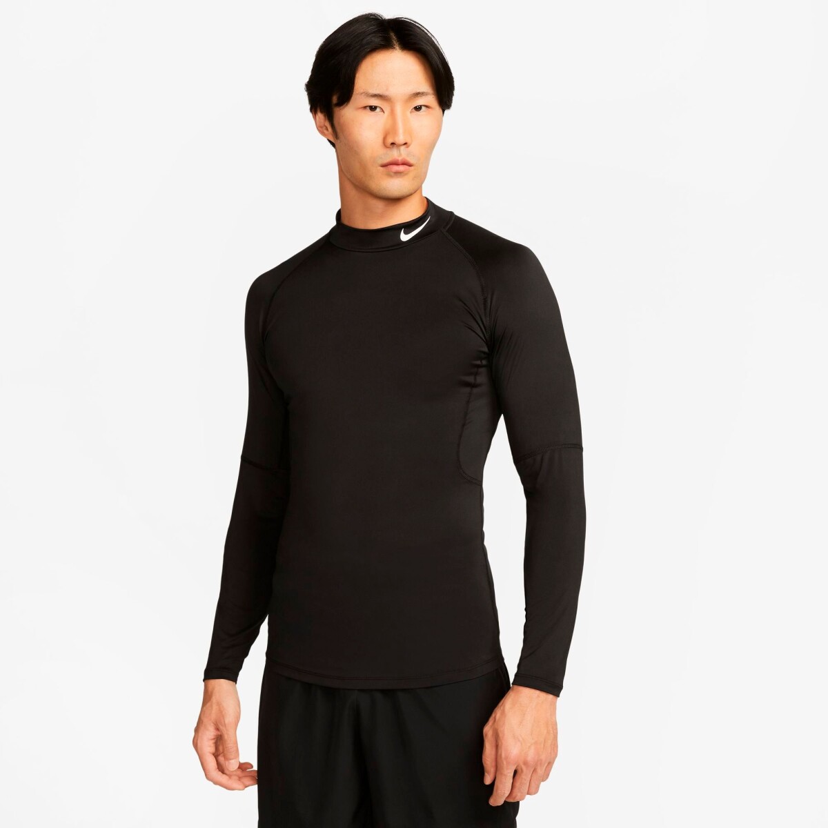 Abrigo Nike Pro Dri-Fit Tight Manga Larga Mock de Hombre - Negro 