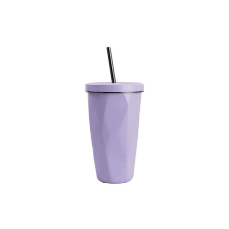 Vaso facetado térmico con sorbito Lila