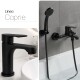 Juego Grifería Negro Ducha Exterior Y Lavatorio NEGRO