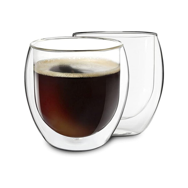 Vaso Vidrio Térmico Doble Pared Té Café Sin Asa 250 Ml Variante Modelo Chico