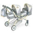 Coche Doble Gemelar Muñecas De Cuevas Niños Juguete Plegable Variante Color Gris